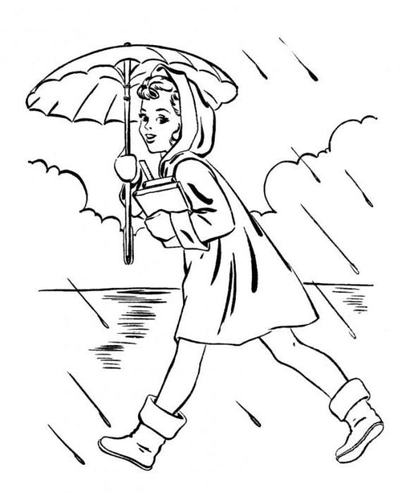 未就学児のための雨の中の技術者